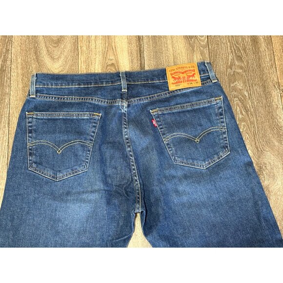 Levis 505 Jeans Men 34X30 Straight Leg Blue Denim Stretch Regular Fit READ!! - Picture 8 of 10